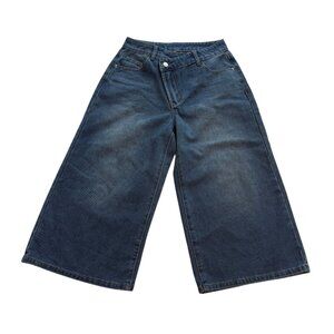 Cider Crop Wide Leg Jeans in Blue